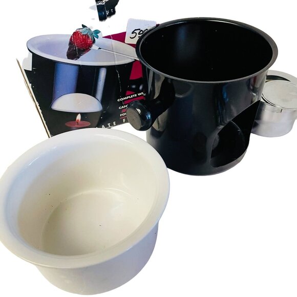 Gourmet Chocolate Fondue Set With Candle Four Forks - Picture 8 of 14